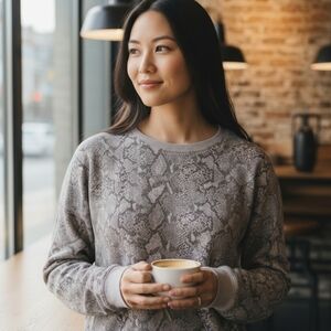 Anne Klein Gray Patterned Top